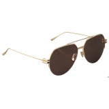 Bottega Veneta - Occhiali da Sole Aviatore in Metallo - Marrone Oro - Occhiali da Sole - Bottega Veneta Eyewear