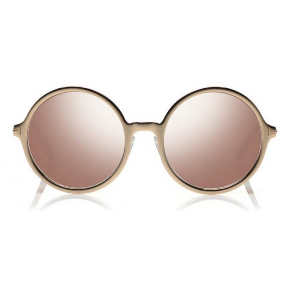 Tom Ford - Ava Sunglasses - Occhiali Rotondi in Metallo - Oro Rosa Sfumato - FT0572 - Occhiali da Sole - Tom Ford Eyewear
