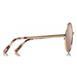 Tom Ford - Ava Sunglasses - Occhiali Rotondi in Metallo - Oro Rosa Sfumato - FT0572 - Occhiali da Sole - Tom Ford Eyewear