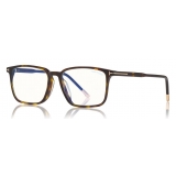 Tom Ford - Blue Block Optical Glasses - Occhiali Quadrati - Avana Scuro - FT5607-B - Occhiali da Vista - Tom Ford Eyewear