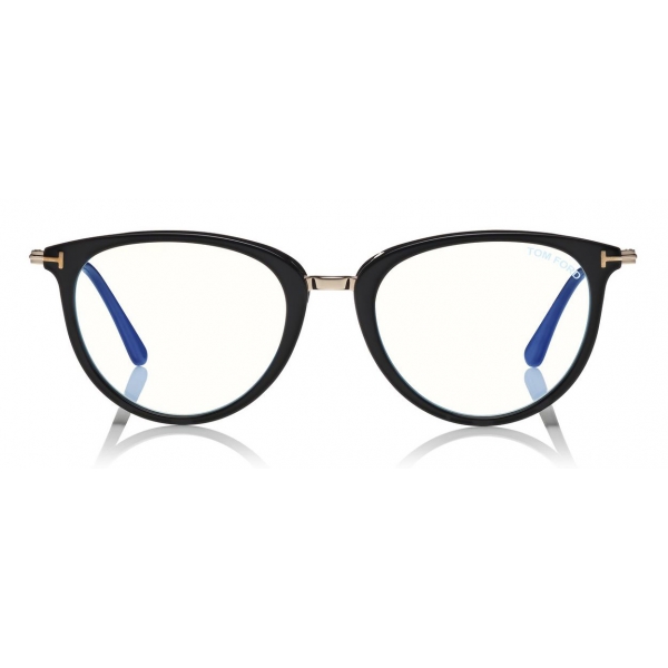 Tom Ford - Blue Block Optical Glasses - Occhiali Rotondi in Metallo - Nero - FT5640-B - Occhiali da Vista - Tom Ford Eyewear
