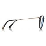 Tom Ford - Blue Block Optical Glasses - Occhiali Rotondi in Metallo - Nero - FT5640-B - Occhiali da Vista - Tom Ford Eyewear