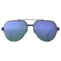 Bottega Veneta - Occhiali da Sole Aviatore in Metallo - Blu - Occhiali da Sole - Bottega Veneta Eyewear