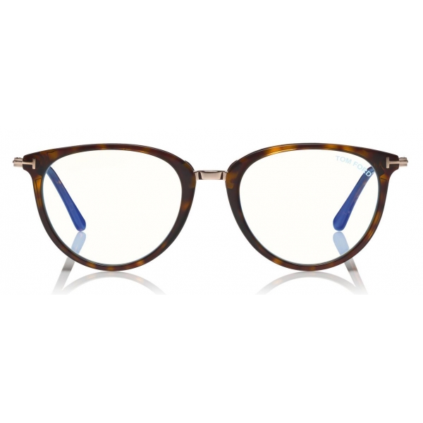 Tom Ford - Blue Block Optical Glasses - Round Optical Glasses - Dark Havana - FT5640-B - Optical Glasses - Tom Ford Eyewear