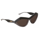 Bottega Veneta - Angular Cat-Eye Sunglasses - Black Smoke - Sunglasses - Bottega Veneta Eyewear