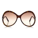 Tom Ford - Rose Sunglasses - Occhiali da Sole Ovale in Acetato - Avana Scuro - FT0765 - Occhiali da Sole - Tom Ford Eyewear