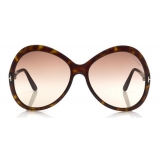 Tom Ford - Rose Sunglasses - Occhiali da Sole Ovale in Acetato - Avana Scuro - FT0765 - Occhiali da Sole - Tom Ford Eyewear