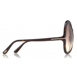 Tom Ford - Rose Sunglasses - Occhiali da Sole Ovale in Acetato - Avana Scuro - FT0765 - Occhiali da Sole - Tom Ford Eyewear