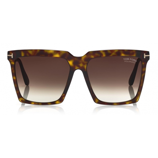 Tom Ford - Polarized Sabrina Sunglasses - Occhiali Quadrati - Havana - FT0764-P - Occhiali da Sole - Tom Ford Eyewear