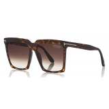 Tom Ford - Polarized Sabrina Sunglasses - Occhiali Quadrati - Havana - FT0764-P - Occhiali da Sole - Tom Ford Eyewear