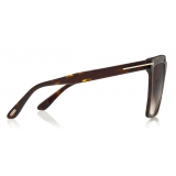 Tom Ford - Polarized Sabrina Sunglasses - Occhiali Quadrati - Havana - FT0764-P - Occhiali da Sole - Tom Ford Eyewear