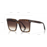 Tom Ford - Polarized Sabrina Sunglasses - Occhiali Quadrati - Havana - FT0764-P - Occhiali da Sole - Tom Ford Eyewear