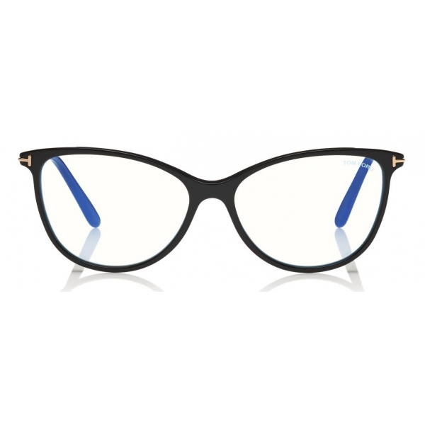 Tom Ford - Blue Block Optical Glasses - Round Acetate Optical Glasses - Black - FT5616-B - Optical Glasses - Tom Ford Eyewear