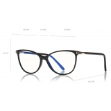 Tom Ford - Blue Block Optical Glasses - Occhiali Rotondi in Acetato - Nero - FT5616-B - Occhiali da Vista - Tom Ford Eyewear