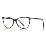 Tom Ford - Blue Block Optical Glasses - Occhiali Rotondi - Avana Scuro - FT5616-B - Occhiali da Vista - Tom Ford Eyewear