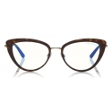Tom Ford - Block Optical Glasses - Cat-Eye Metal Optical Glasses - Dark Havana- FT5580-B - Optical Glasses - Tom Ford Eyewear