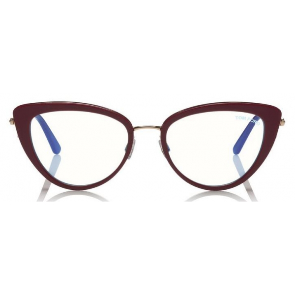 Tom Ford - Block Optical Glasses - Occhiali Cat-Eye in Metallo - Viola - FT5580-B - Occhiali da Vista - Tom Ford Eyewear