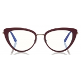 Tom Ford - Block Optical Glasses - Cat-Eye Metal Optical Glasses - Violet - FT5580-B - Optical Glasses - Tom Ford Eyewear