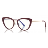 Tom Ford - Block Optical Glasses - Occhiali Cat-Eye in Metallo - Viola - FT5580-B - Occhiali da Vista - Tom Ford Eyewear