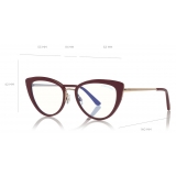 Tom Ford - Block Optical Glasses - Occhiali Cat-Eye in Metallo - Viola - FT5580-B - Occhiali da Vista - Tom Ford Eyewear