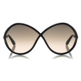 Tom Ford - Liora Sunglasses - Oversize Round Acetate Sunglasses - Black - FT0528 - Sunglasses - Tom Ford Eyewear