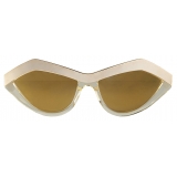Bottega Veneta - Angular Cat-Eye Sunglasses - Champagne Gold - Sunglasses - Bottega Veneta Eyewear