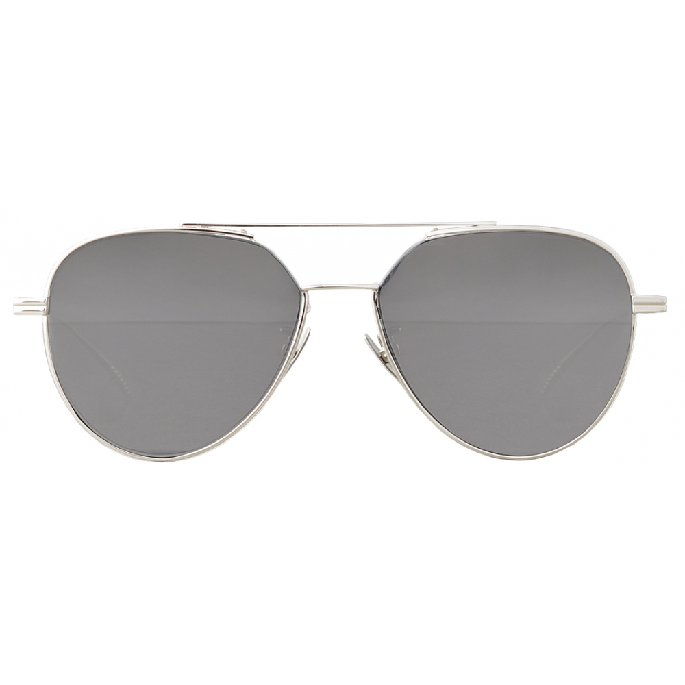 Bottega Veneta - Metal Aviator Sunglasses - Shiny Silver - Sunglasses ...