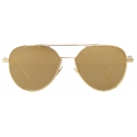 Bottega Veneta - Metal Aviator Sunglasses - Shiny Gold - Sunglasses - Bottega Veneta Eyewear