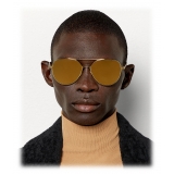 Bottega Veneta - Occhiali da Sole Aviatore in Metallo - Oro Brillante - Occhiali da Sole - Bottega Veneta Eyewear