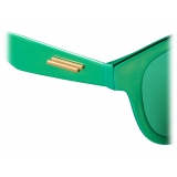 Bottega Veneta - Occhiali da Sole Classici D-Frame in Alluminio - Verde - Occhiali da Sole - Bottega Veneta Eyewear