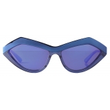 Bottega Veneta - Occhiali da Sole Geometrici Cat-Eye - Blu Viola - Occhiali da Sole - Bottega Veneta Eyewear