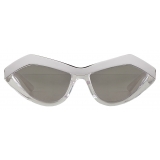 Bottega Veneta - Angular Cat-Eye Sunglasses - Silver Crystal - Sunglasses - Bottega Veneta Eyewear