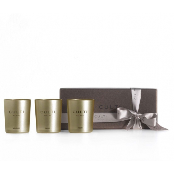 Culti Milano - Giftbox Candeline Fiqum Gelsomino Mendula Gold - Gift Box - Profumi d'Ambiente - Fragranze - Luxury