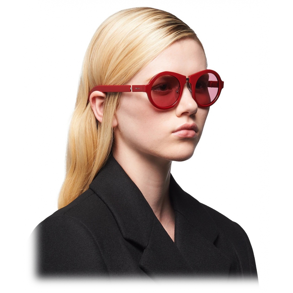 Prada - Prada Duple - Round Sunglasses - Ruby Red - Prada Collection ...