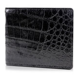Gian Ferrente - Est. 1982 - Classic Bi-Fold Leather Wallet in Crocodile Belly - Black - Luxury High Quality