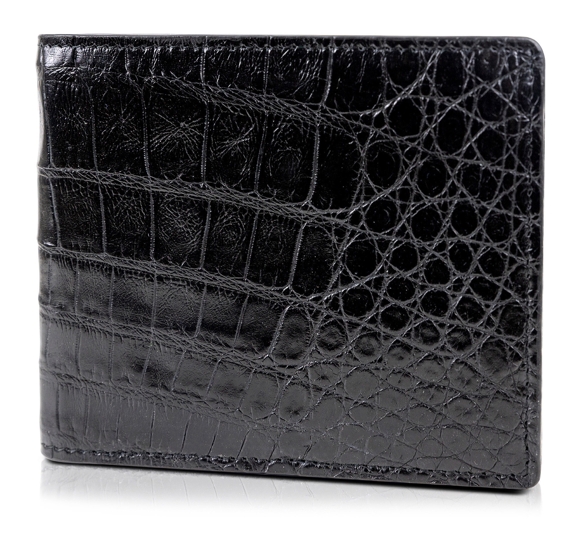 Hermes Black Alligator Bi Fold Wallet