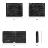 Gian Ferrente - Est. 1982 - Classic Bi-Fold Leather Wallet in Crocodile Belly - Black - Luxury High Quality
