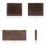Gian Ferrente - Est. 1982 - Classic Bi-Fold Leather Wallet in Crocodile Belly - Brown - Luxury High Quality