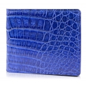 Gian Ferrente - Est. 1982 - Classic Bi-Fold Leather Wallet in Crocodile Belly - Blue Navy - Luxury High Quality