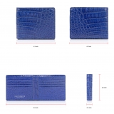 Gian Ferrente - Est. 1982 - Classic Bi-Fold Leather Wallet in Crocodile Belly - Blue Navy - Luxury High Quality