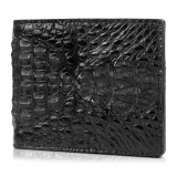 Gian Ferrente - Est. 1982 - Classic Bi-Fold Leather Wallet in Caiman Hornback - Black - Luxury High Quality