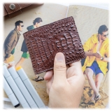 Gian Ferrente - Est. 1982 - Classic Bi-Fold Leather Wallet in Caiman Hornback - Brown - Luxury High Quality