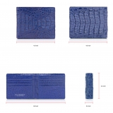Gian Ferrente - Est. 1982 - Classic Bi-Fold Leather Wallet in Caiman Hornback - Blue Navy - Luxury High Quality