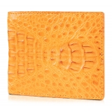 Gian Ferrente - Est. 1982 - Classic Bi-Fold Leather Wallet in Caiman Hornback - Yellow - Luxury High Quality