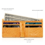 Gian Ferrente - Est. 1982 - Classic Bi-Fold Leather Wallet in Caiman Hornback - Yellow - Luxury High Quality