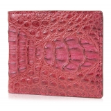 Gian Ferrente - Est. 1982 - Classic Bi-Fold Leather Wallet in Caiman Hornback - Red - Luxury High Quality