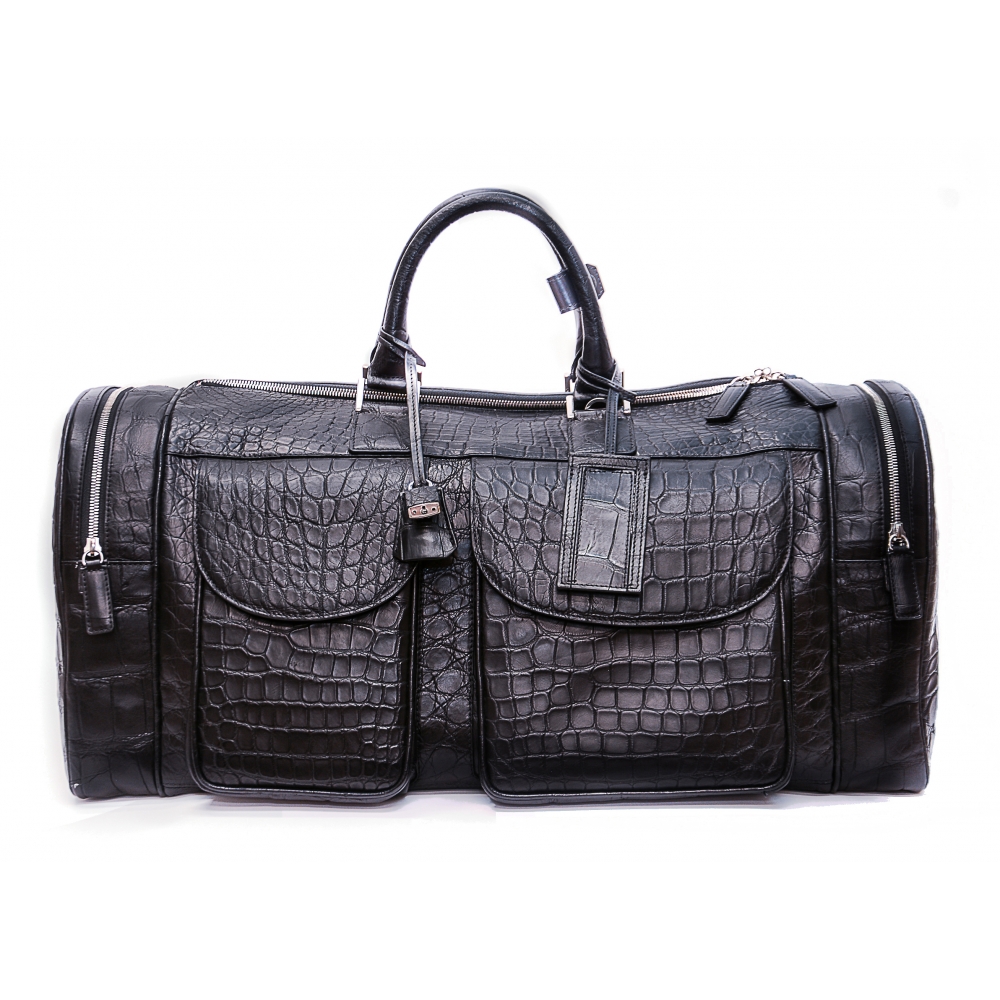 Vittorio Martire - Large Bag in Real Alligator Leather - Italian Handmade Bag - Luxury High ...