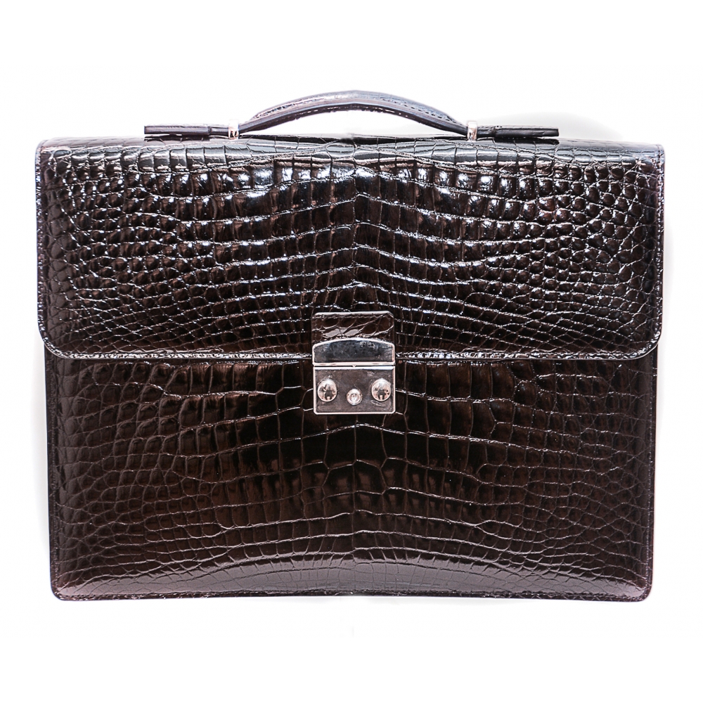 Vittorio Martire - Business Bag in Real Alligator Leather - Italian Handmade Bag - Luxury High ...
