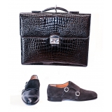 Vittorio Martire - Business Bag in Vera Pelle di Alligatore - Borsa Artigianale Italiana - Pelle di Alta Qualità Luxury