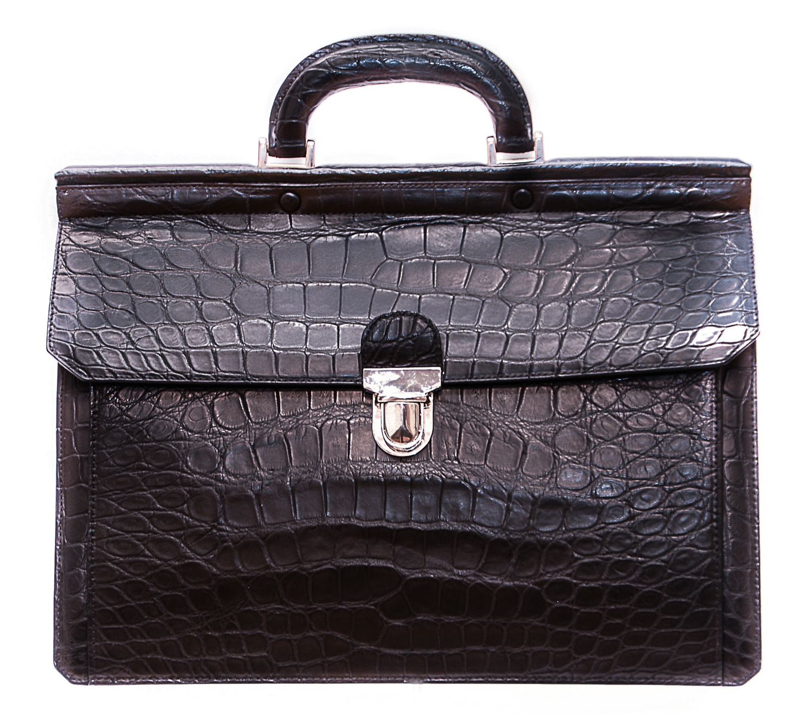 Golden Brown Alligator-Skin Sectional Handbag For Sale at 1stDibs |  aligator skin bag